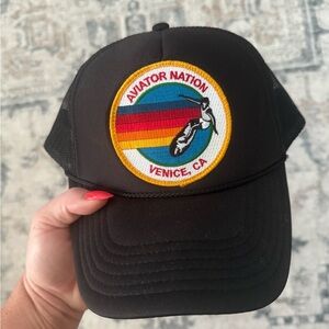 Aviator Nation Black Trucker Hat (Venice, CA)